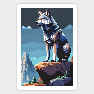 Pixel Art - Wolf Sticker